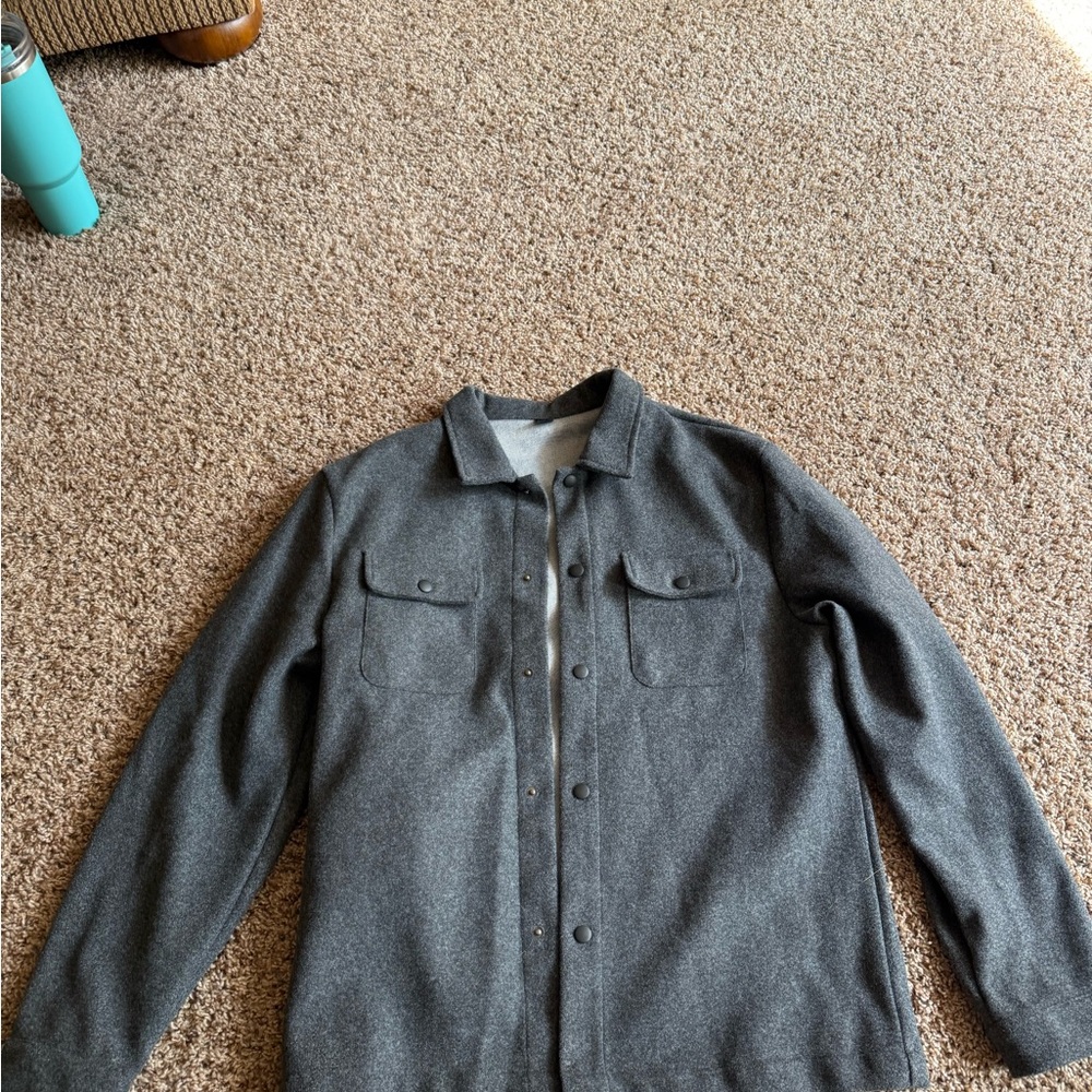 SHEIN Dark Gray Shirt Jacket